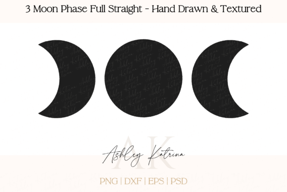 Download 3 Moon Phase Full Straight - Textured - Moon phase Collection