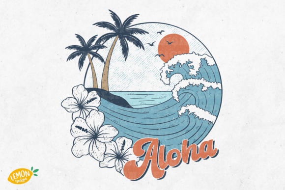 Download Vintage Beach Aloha PNG Sublimation - Aloha png Collection