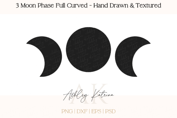 Download 3 Moon Phase Full Curved - Textured - Moon phase Collection