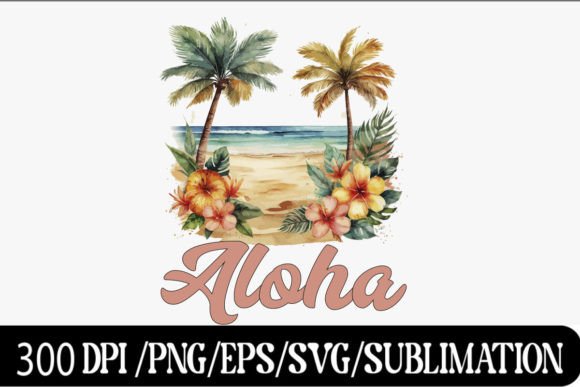 Download Vintage Beach Aloha PNG Sublimation - Aloha png Collection