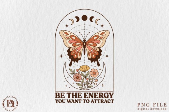 Download Boho Moon Phase Butterfly Sublimation - Moon phase Collection